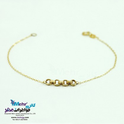 دستبند طلا - طرح حلقه‌های تودرتو-MB0953